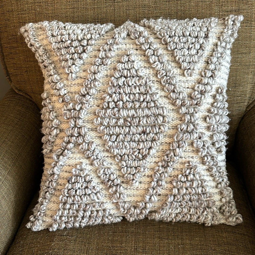 Surya Anders Textured Throw Pillow with Feather Pillow Insert